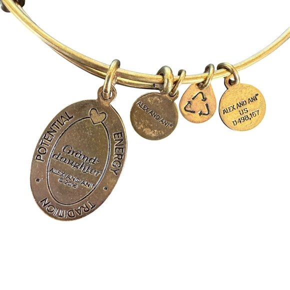 Alex and Ani Granddaughter Charm Bangle Gold Tone 2016 Keepsake Bracelet - Picture 7 of 12